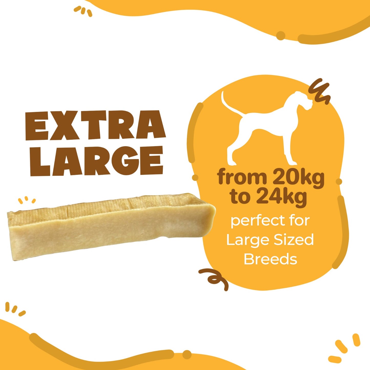 Extra Large Long-Lasting Single Cheese Bones (130 - 150g) (e)